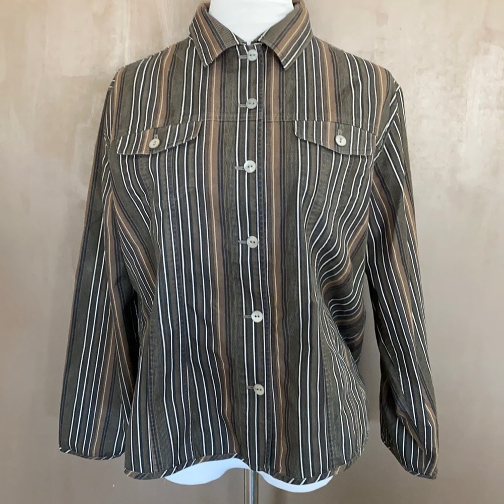 Chico's Brown Striped Jacket